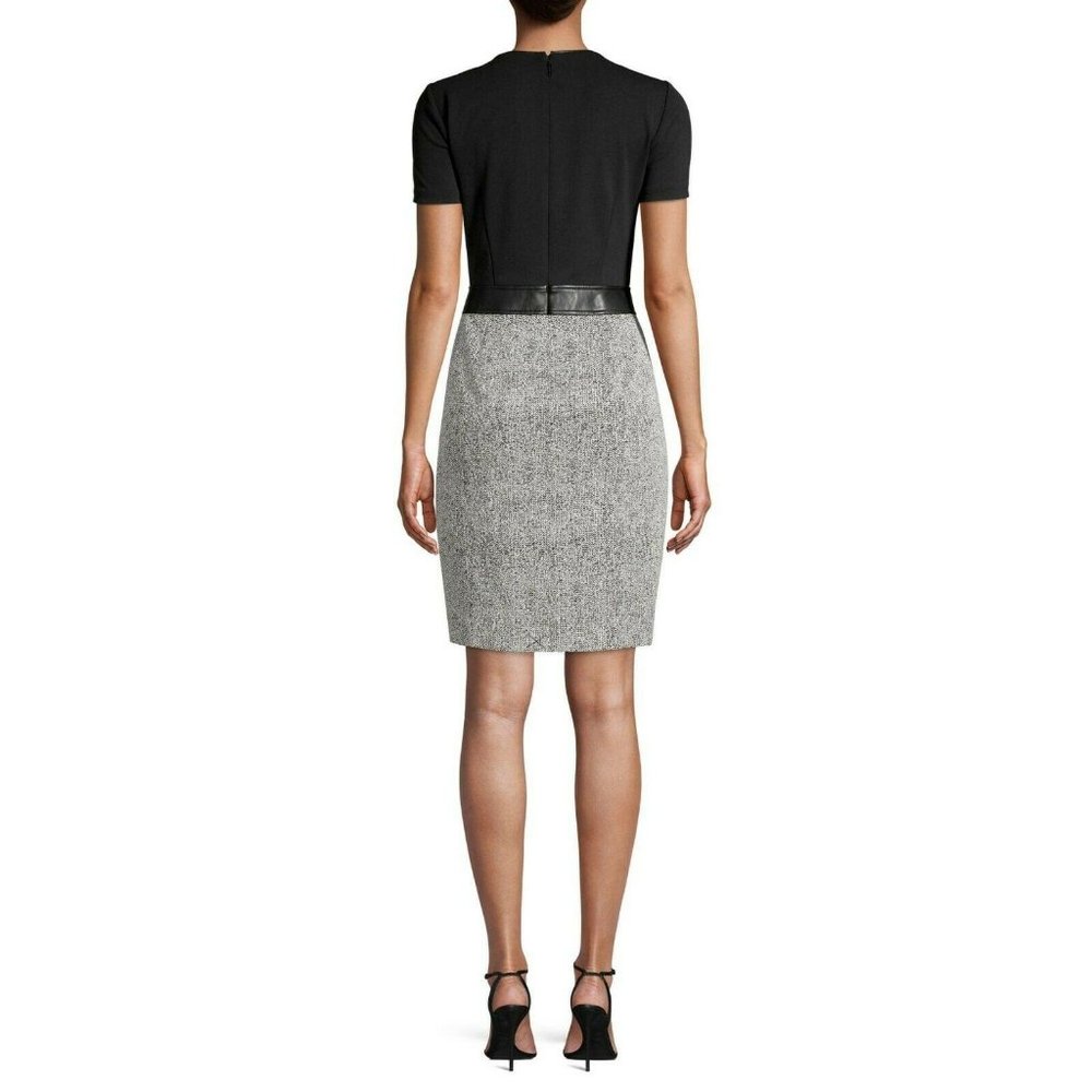 Karl Lagerfeld Women's Size 12 Black & White Short Sleeve Sheath Dress - Picture 2 of 2